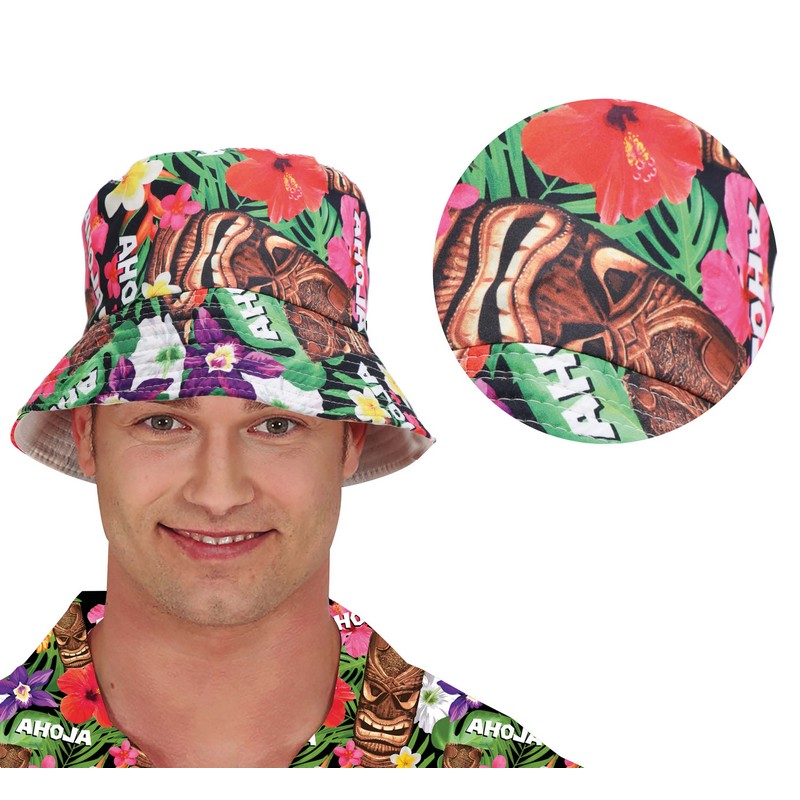 Hawaii Bøllehat Multifarvet | Hawaii Hat / Hue / Hjelm - Hovedtilbehør - Temashop