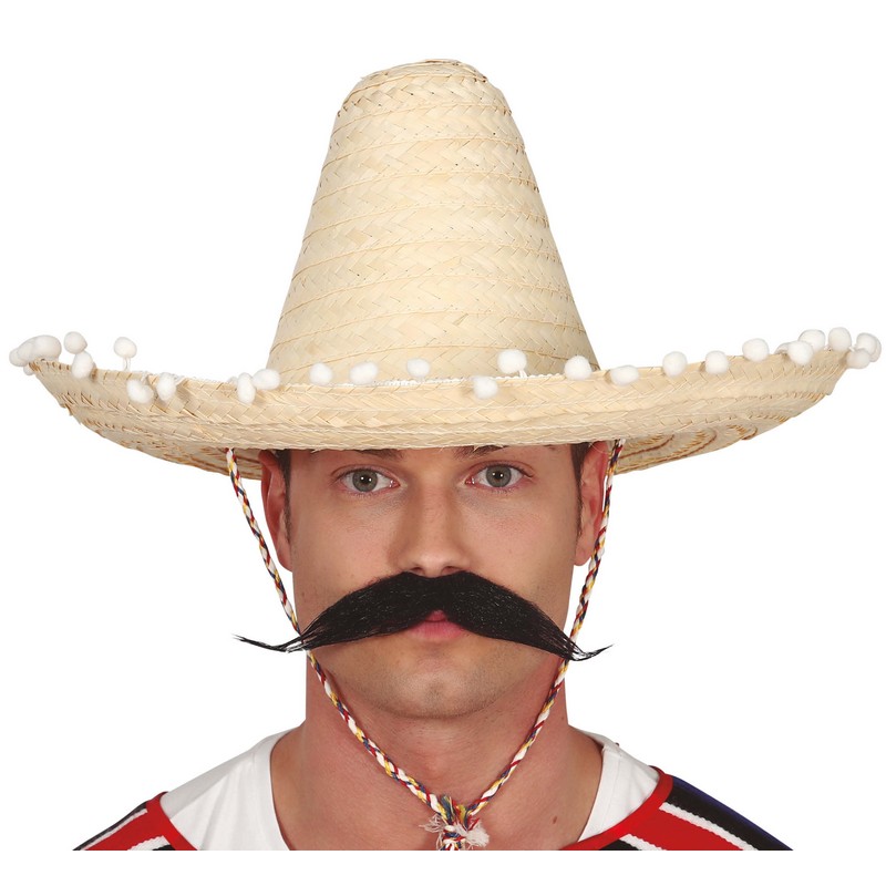 Sombrero Stråhat Beige | Mexico Hat / Hue / Hjelm - Hovedtilbehør - Temashop