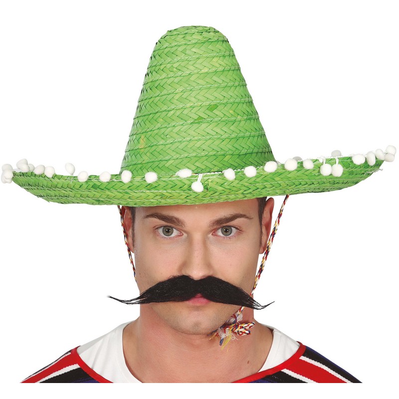 Sombrero Stråhat Grøn | Mexico Hat / Hue / Hjelm - Hovedtilbehør - Temashop