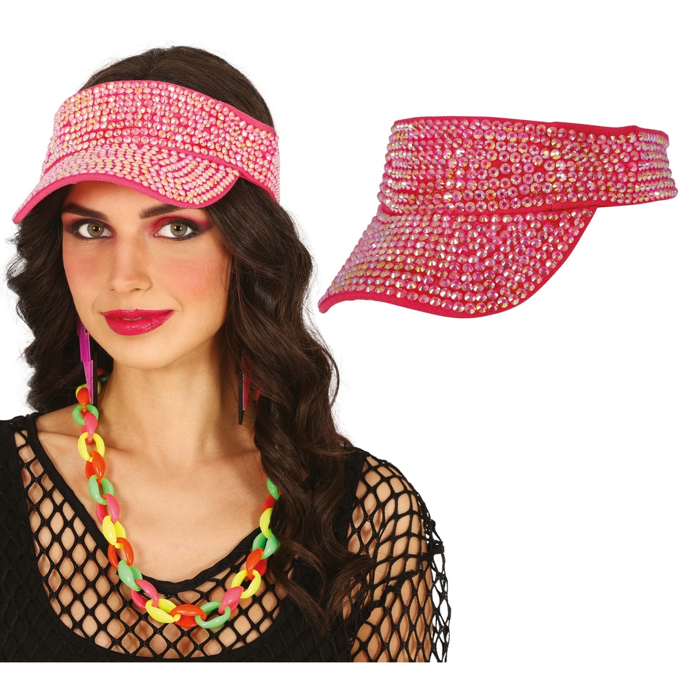 80'er Glimmer Solskærm Kasket Pink