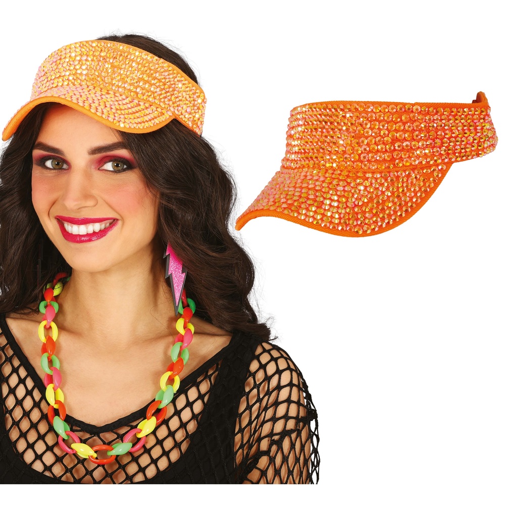 80'er Glimmer Solskærm Kasket Orange