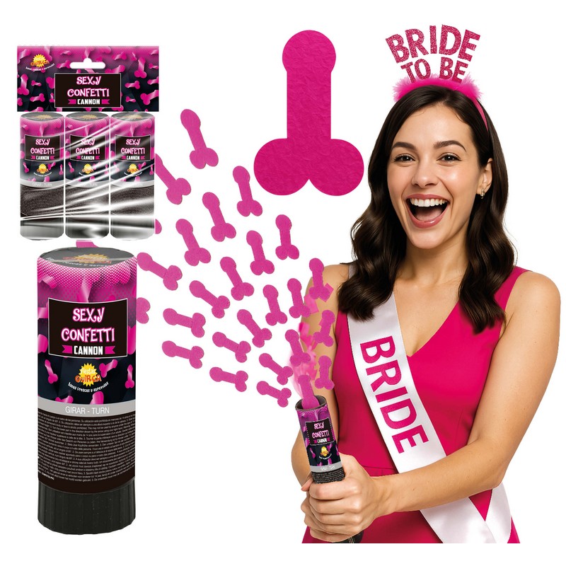 Penis Konfettikanoner Pink - 3 stk - Temashop
