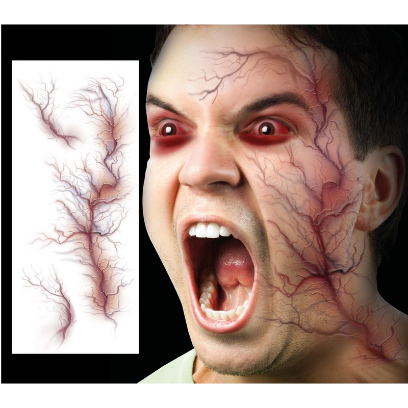 Inficeret Zombie Falske Ansigtstatoveringer | Zombie Falske tatoveringer - Festtilbehør - Temashop