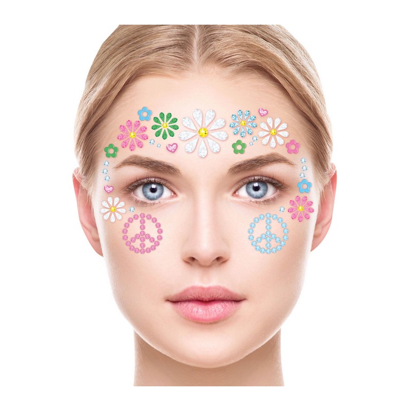Peace Hippie Ansigtssmykker | 60'erne Hippie Smykkesæt - Smykker - Temashop