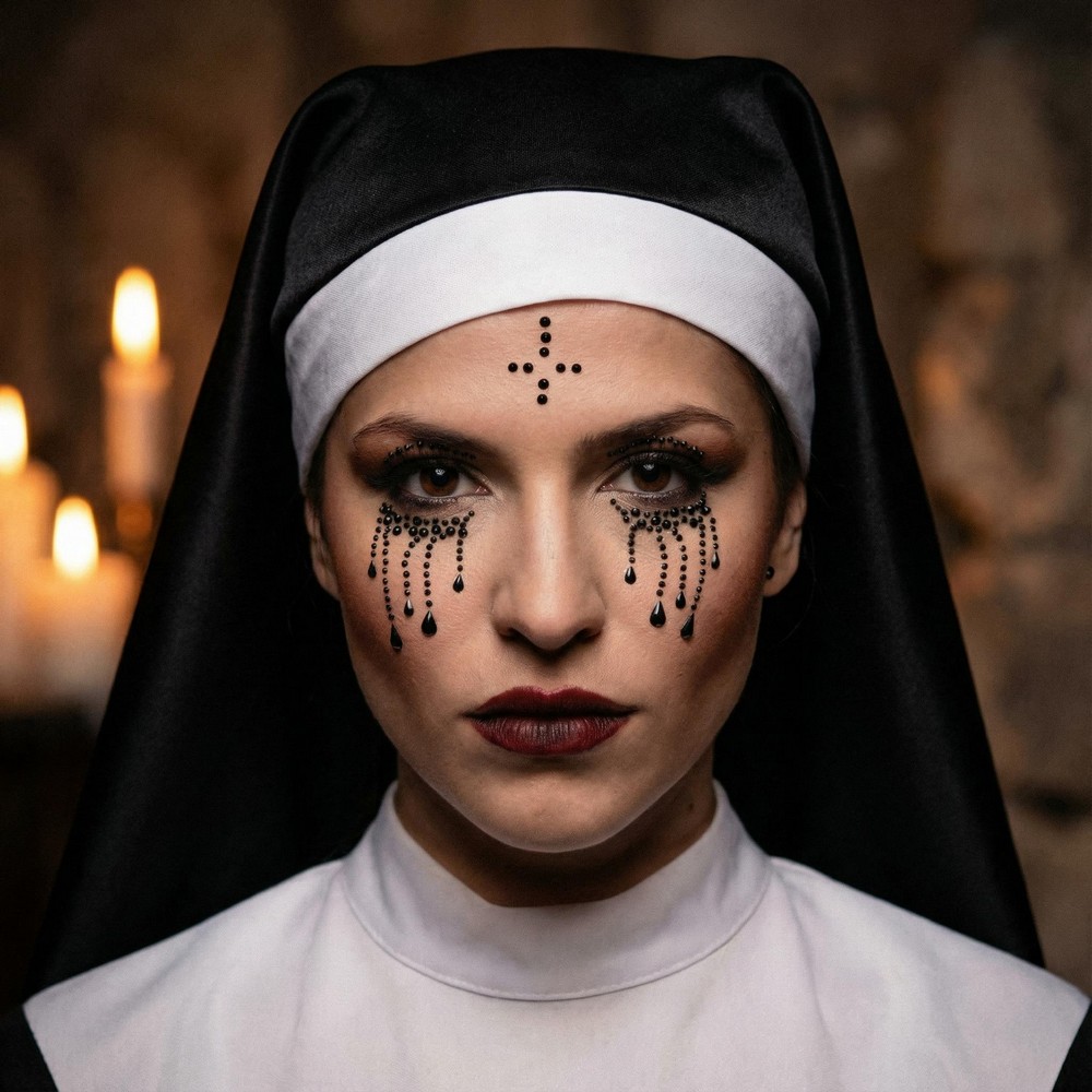 Unholy Nonne Ansigtssmykker | Halloween Tatoveringer - Makeup & Negle - Temashop