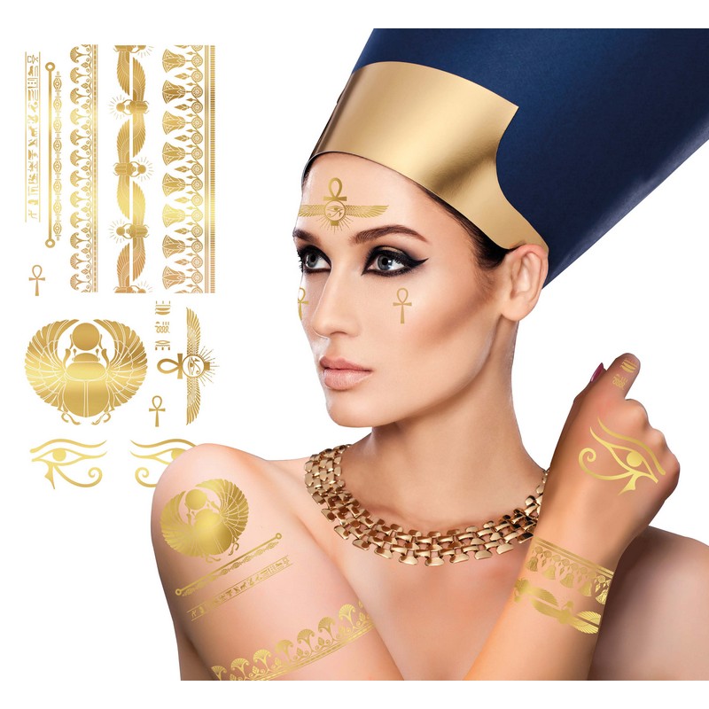 Egyptisk Gudinde Falske Tatoveringer | Det gamle Egypten Falske tatoveringer - Festtilbehør - Temashop