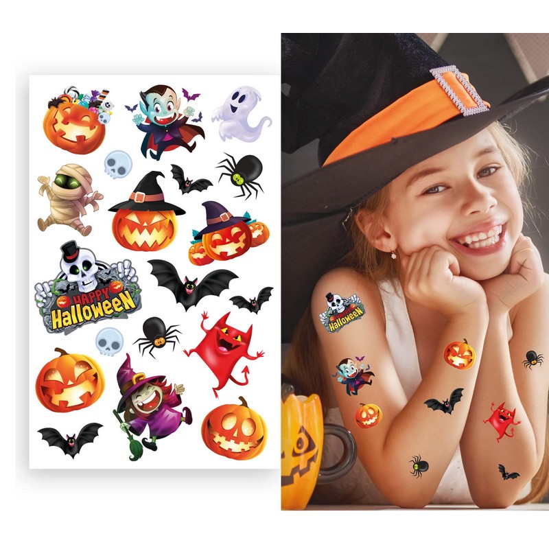 Græskar Halloween Falske Tatoveringer | Halloween Falske tatoveringer - Festtilbehør - Temashop