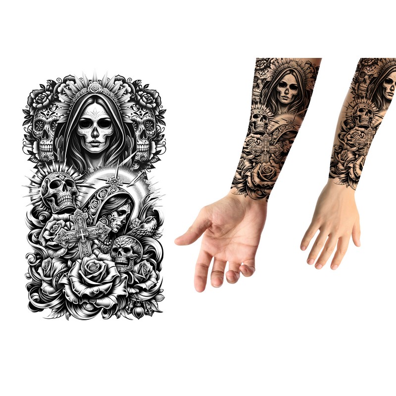 Catrina Halloween Falsk Tatovering | Gotisk Falske tatoveringer - Festtilbehør - Temashop