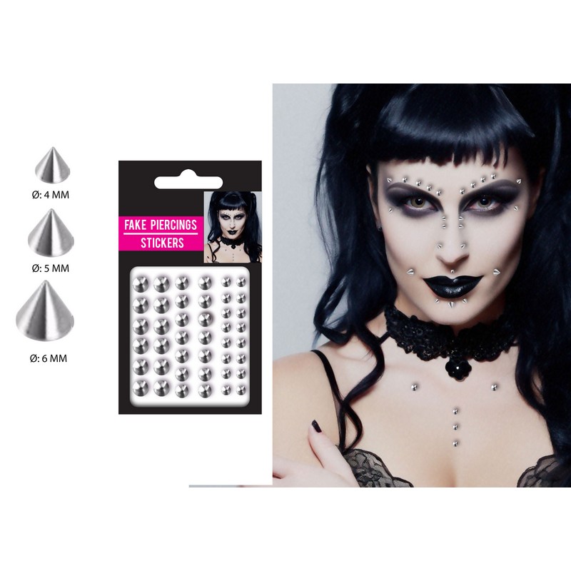 Falske Piercing Klistermærker | Vampyr Falske tatoveringer - Festtilbehør - Temashop