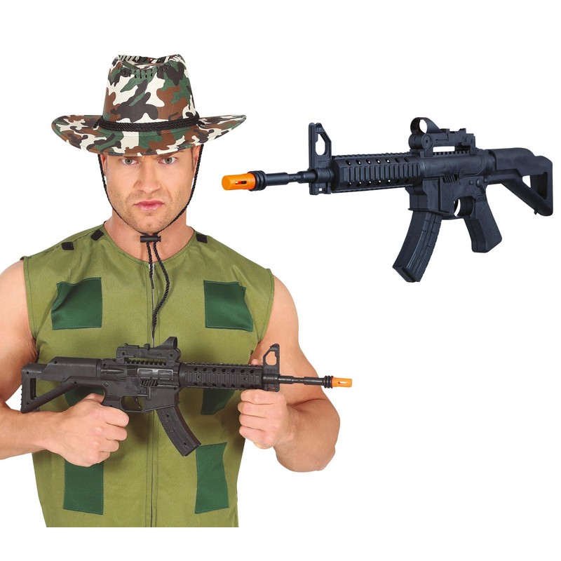 Legetøjs Militærgevær Sort | Militær Våben - Kropstilbehør - Temashop
