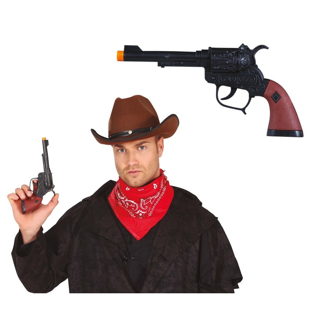 Cowboy Legetøjsrevolver Sort | Det vilde vesten Våben - Kropstilbehør - Temashop