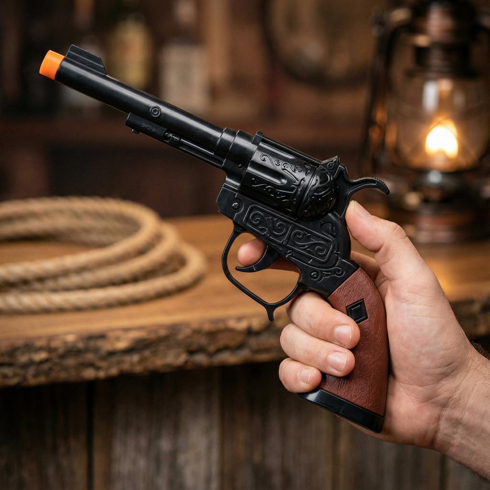 Cowboy Legetøjsrevolver Sort | Det vilde vesten Våben - Kropstilbehør - Temashop