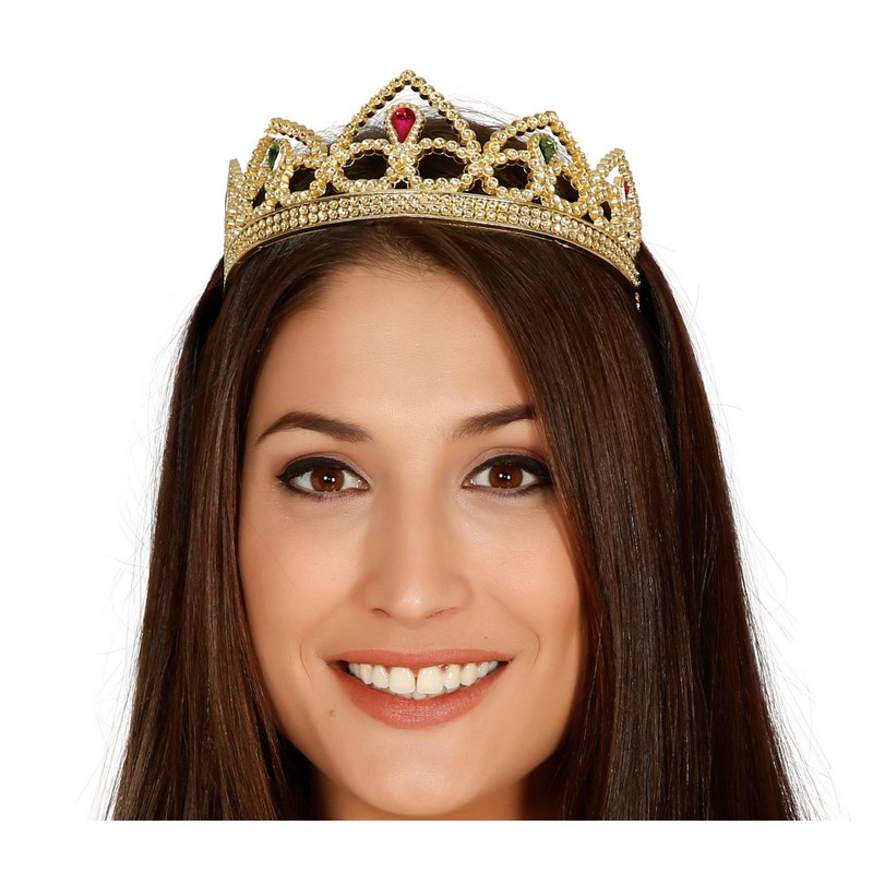 Prinsesse Tiara Guld | Prinsesse Hårbøjle / Pandebånd / Hårbånd - Hovedtilbehør - Temashop