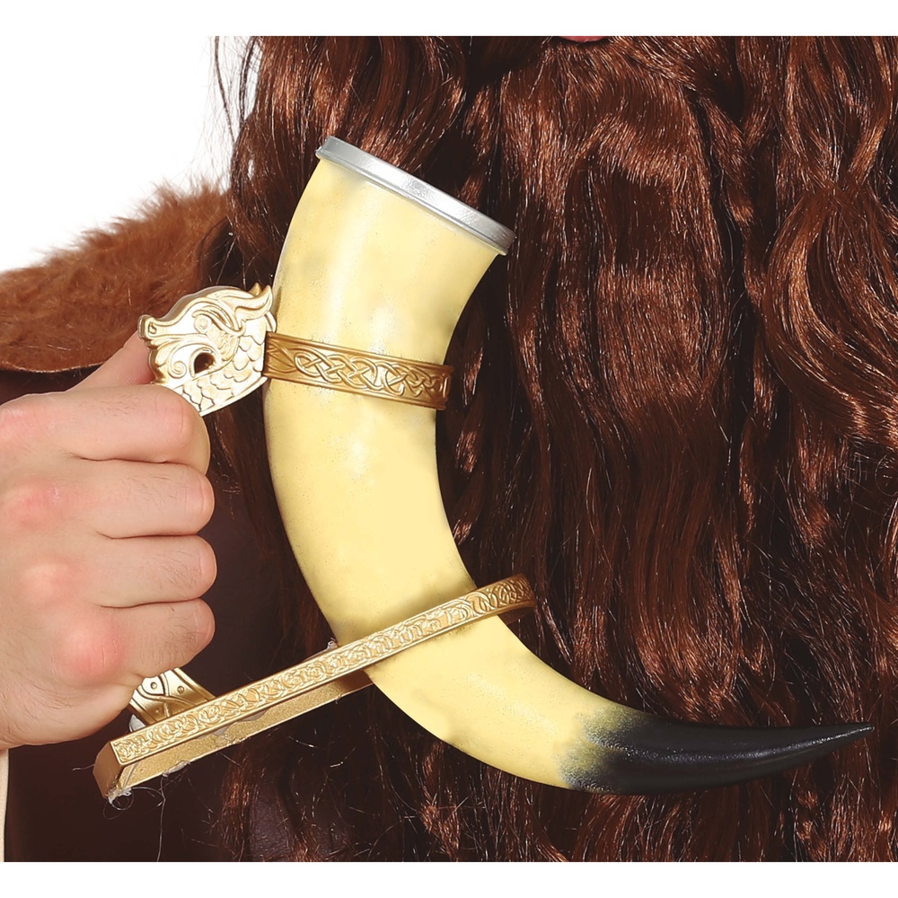 Viking Drikkehorn (25 cm) | Vikings Lommelærke / Drikketilbehør - Kropstilbehør - Temashop