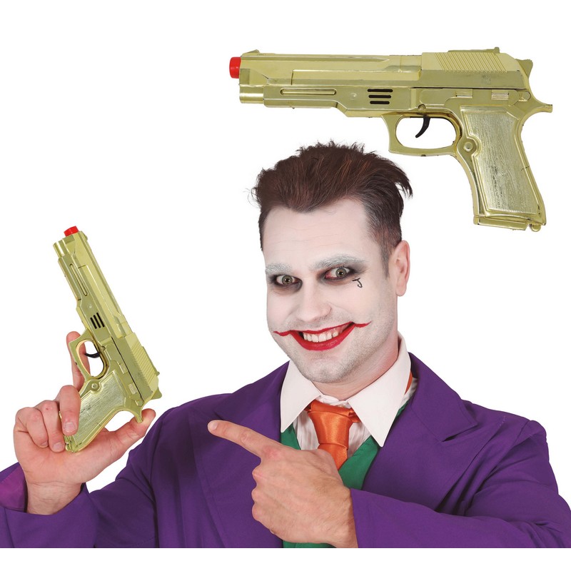 Joker Legetøjspistol Guld | Joker Våben - Kropstilbehør - Temashop