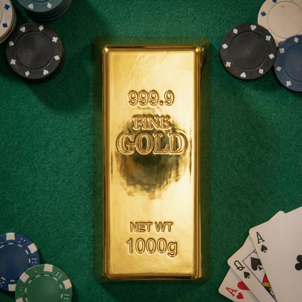 Metal Guldbar - 1 stk (18 x 6 x 6,5 cm) | Guld tema Centerpieces - Temashop