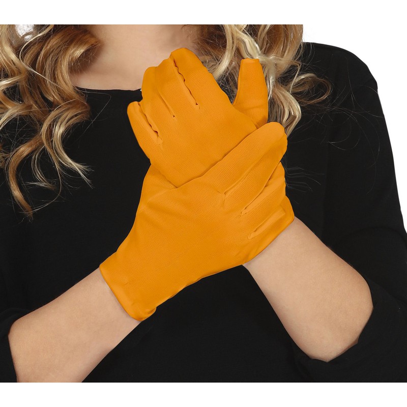 Korte Børnehandsker Orange | Orange tema Handsker - Beklædning - Temashop