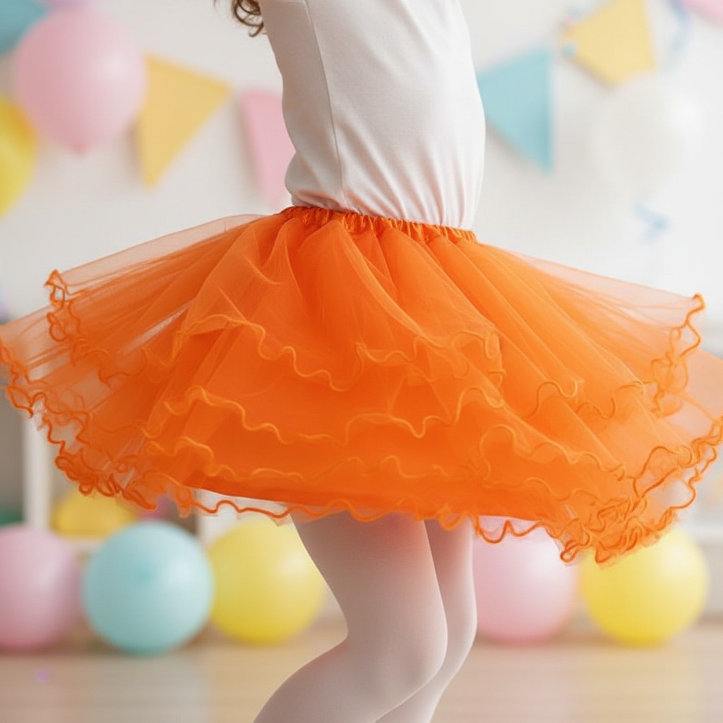 Børnetylskørt Orange | Orange tema Bukser / Skørt / Shorts - Beklædning - Temashop