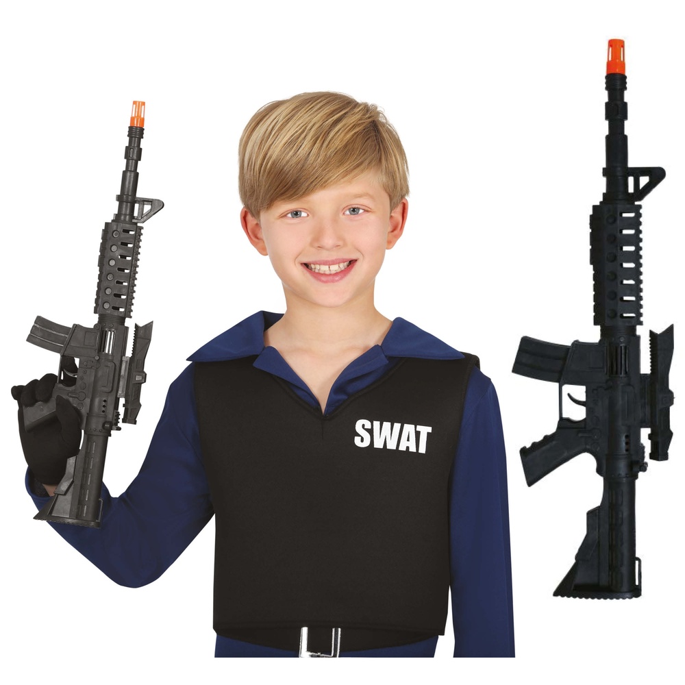 SWAT Legetøjsgevær (44 cm) | Politi Våben - Kropstilbehør - Temashop