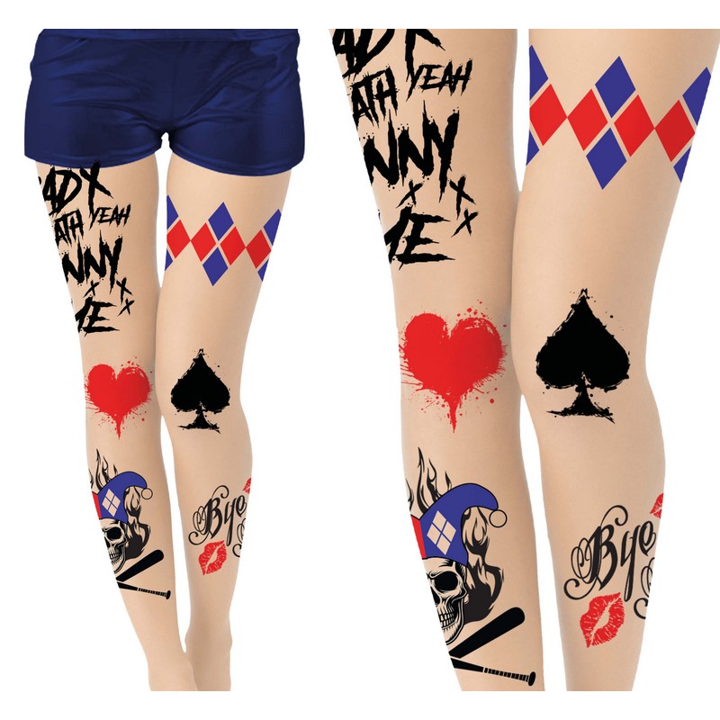 Harlekin Strømpebukser | Harley Quinn Strømper / Strømpebukser / Knæstrømper - Beklædning - Temashop