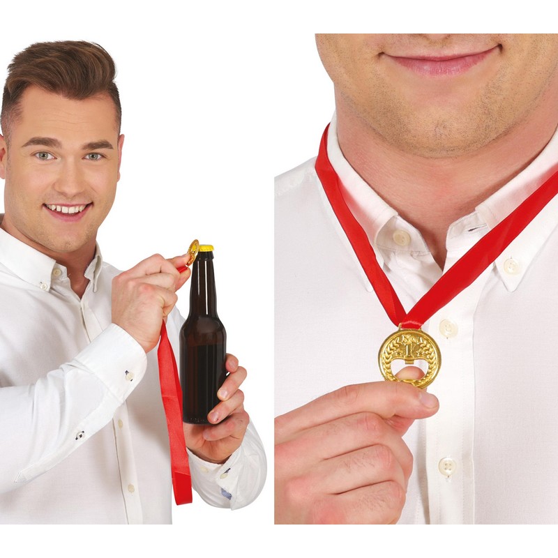 Guldmedalje Flaskeåbner Halskæde | Drinks Halskæder - Smykker - Temashop