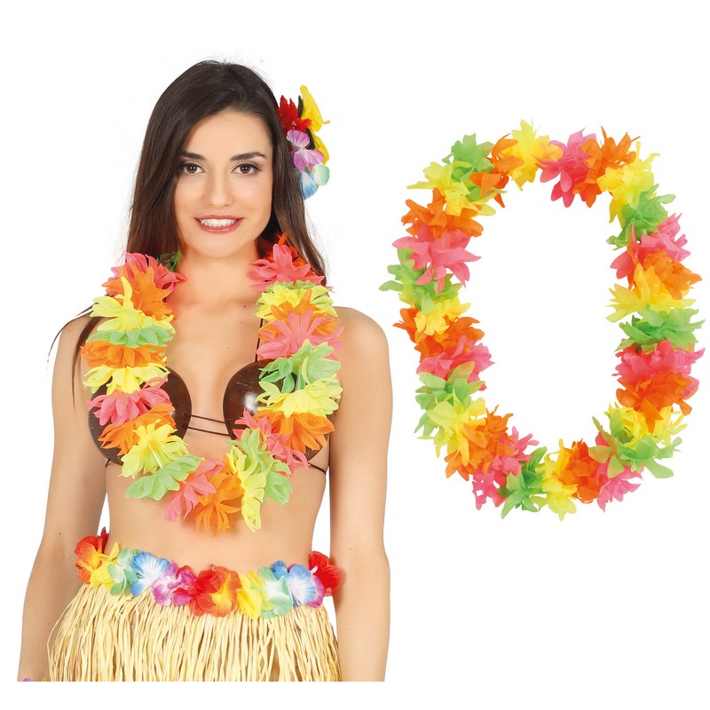 Tropisk Hawaiikrans Multi | Hawaii Halskæder - Smykker - Temashop