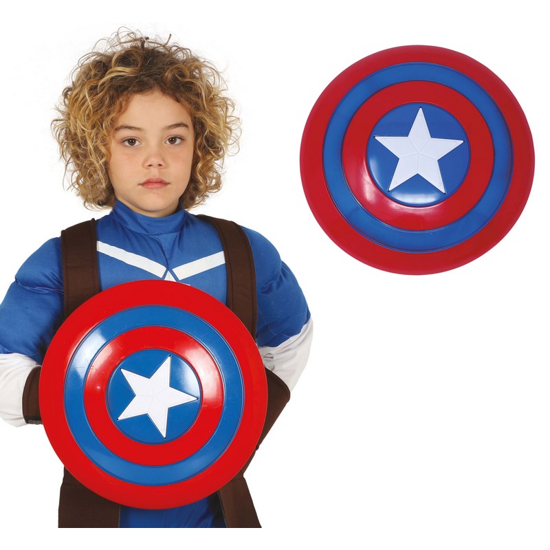 Kaptajn Superhelt Skjold Rød/Blå | Captain America Våben - Kropstilbehør - Temashop