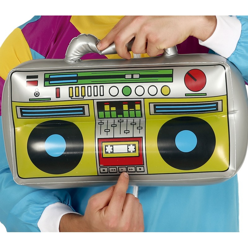 Oppustelig Boombox (40 x 20 cm) | 80'erne Totally Musikinstrument - Kropstilbehør - Temashop