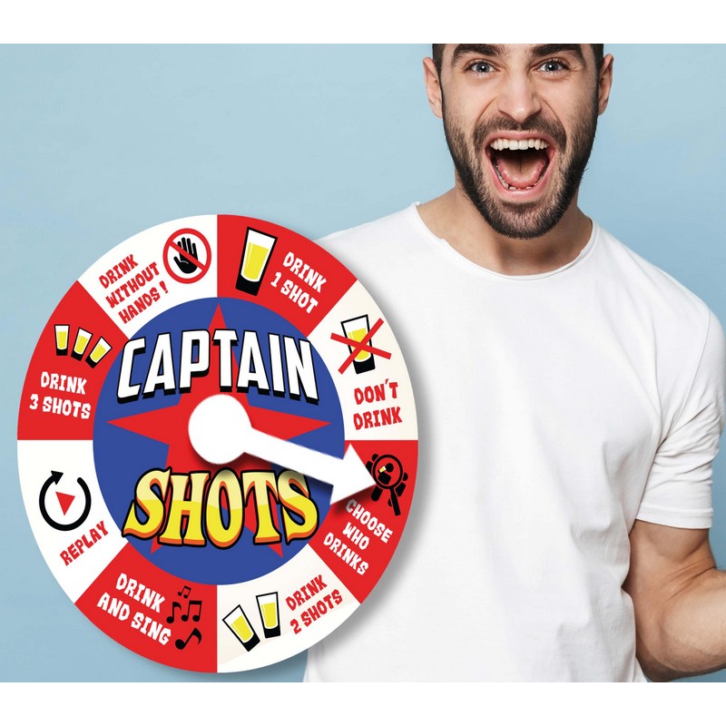 Captain Shots Drukroulette Drukspil - 1 stk (40 x 40 cm) | Drinks Drukspil - Temashop