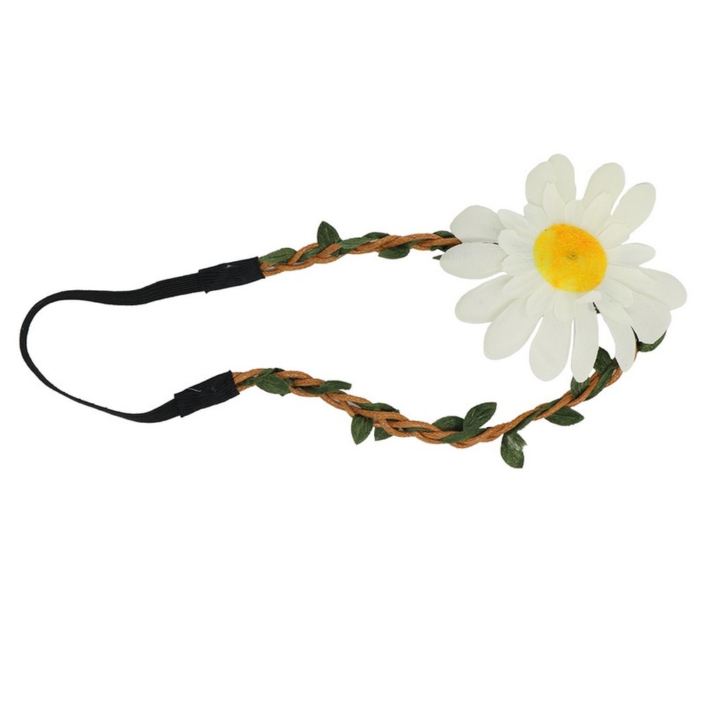 Hippie Marguerit Pandebånd | 60'erne Hippie Hårbøjle / Pandebånd / Hårbånd - Hovedtilbehør - Temashop