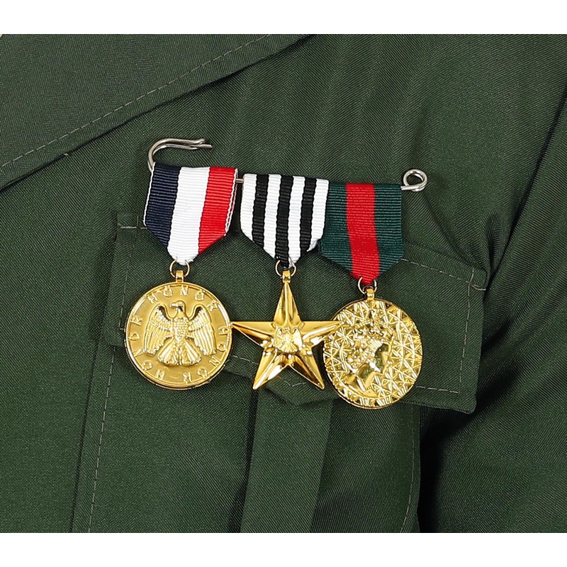Militær Medaljesæt Guld | Militær Trofæer / Medaljer - Festtilbehør - Temashop
