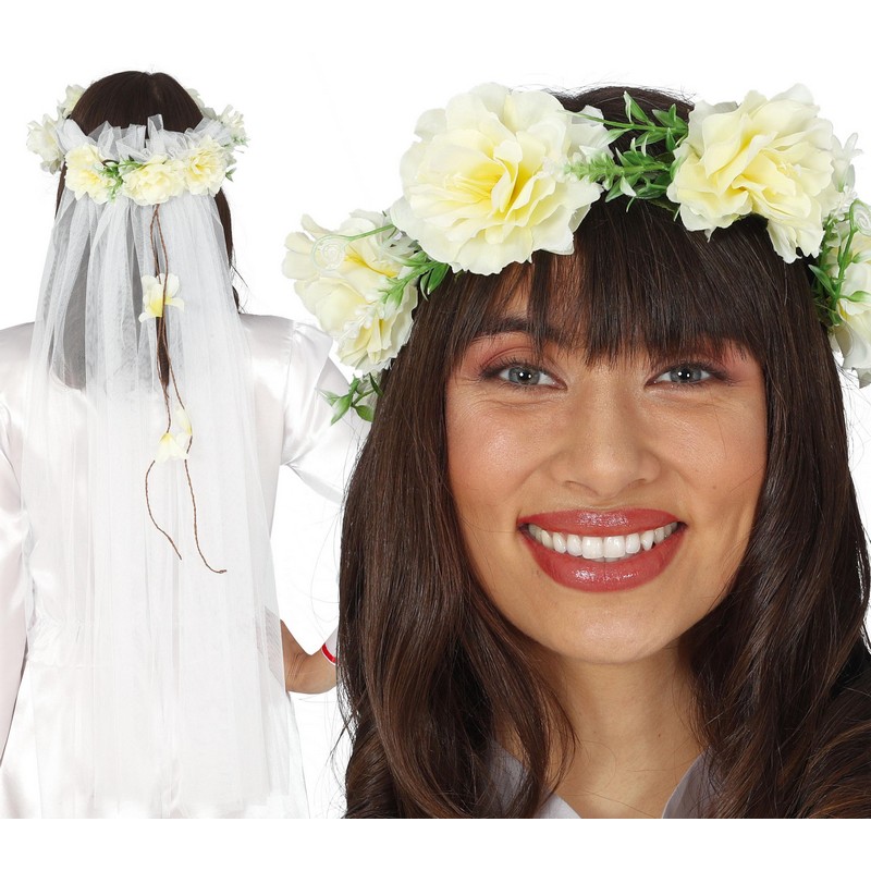 Brudeslør Blomsterkrans Hårbøjle | Midsommer Hårbøjle / Pandebånd / Hårbånd - Hovedtilbehør - Temashop