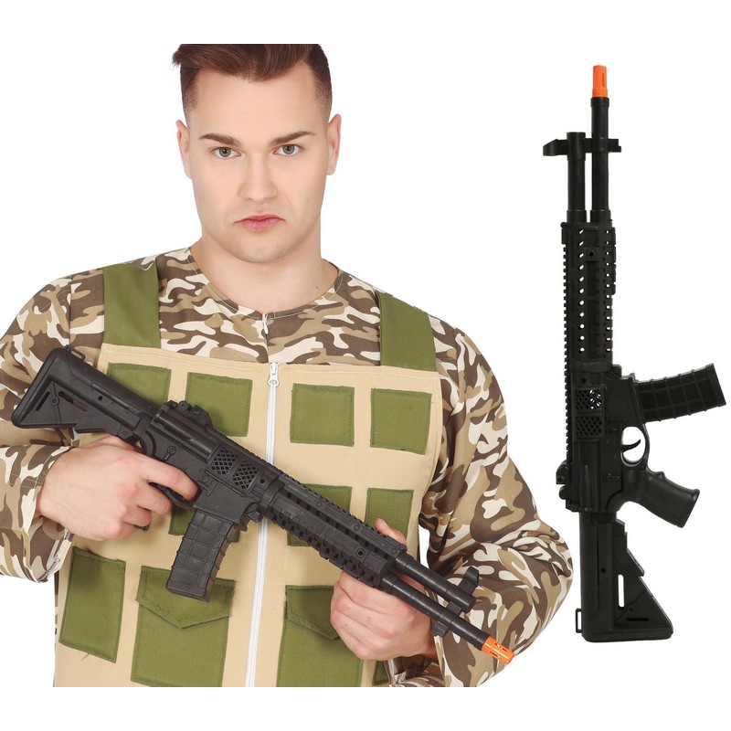 Militær Legetøjsriffel Sort | Militær Våben - Kropstilbehør - Temashop