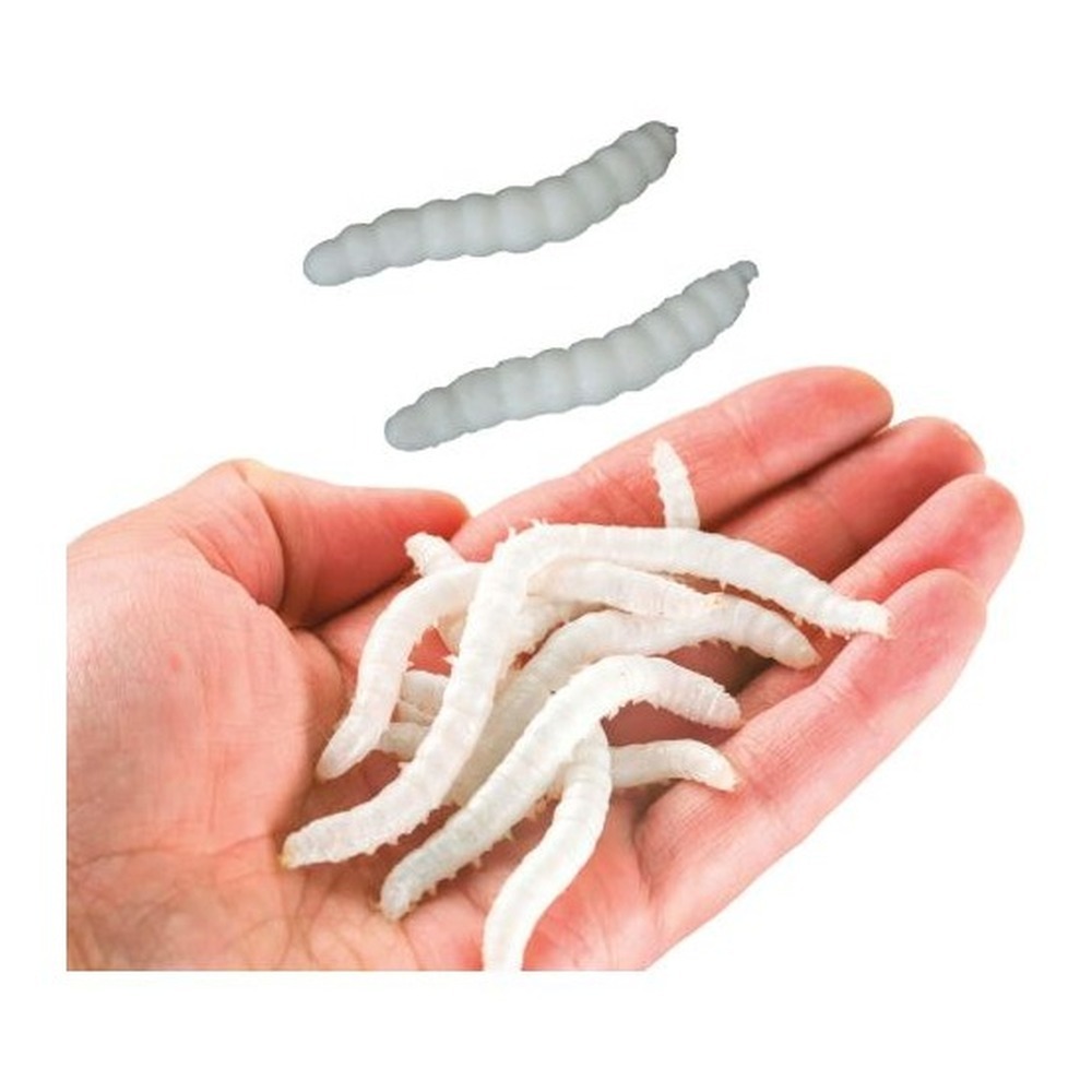 Elastiske Hvide Orme - 20 stk (4 cm) | Halloween Halloweenpynt - Temashop