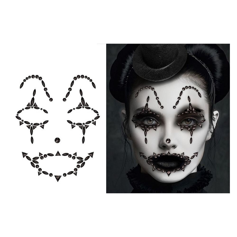 Harlekin Ansigtssmykker (13 x 15 cm) | Harlequin Sminke / Makeup - Makeup / Negle - Temashop