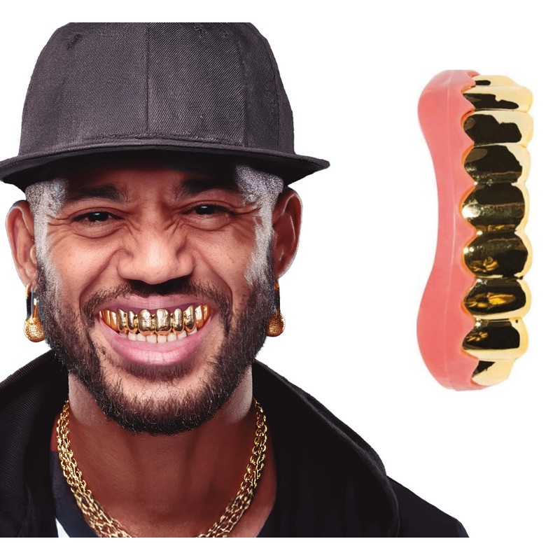 Guld Grillz Gangster Tænder | Pimp Tænder - Hovedtilbehør - Temashop
