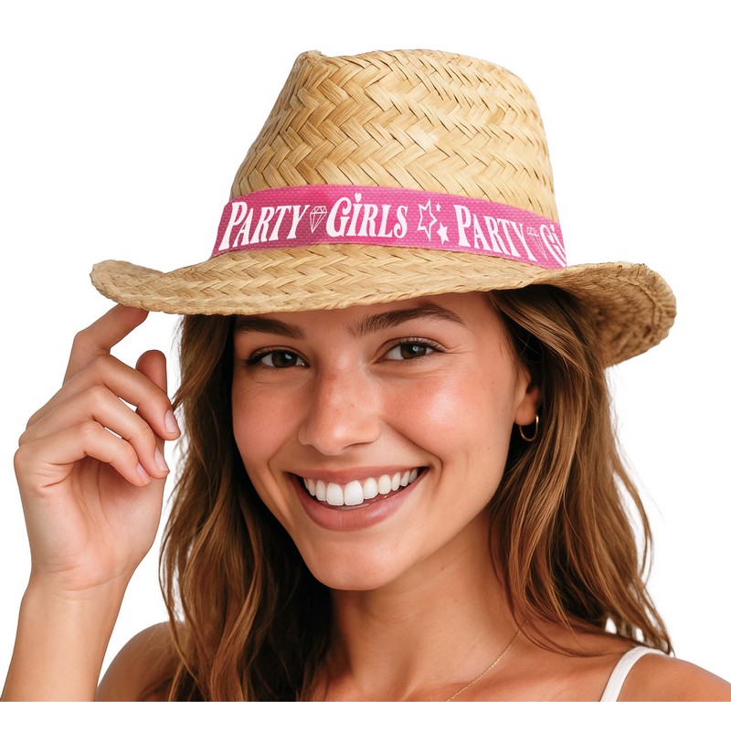 Party Girls Stråhat Beige/Pink