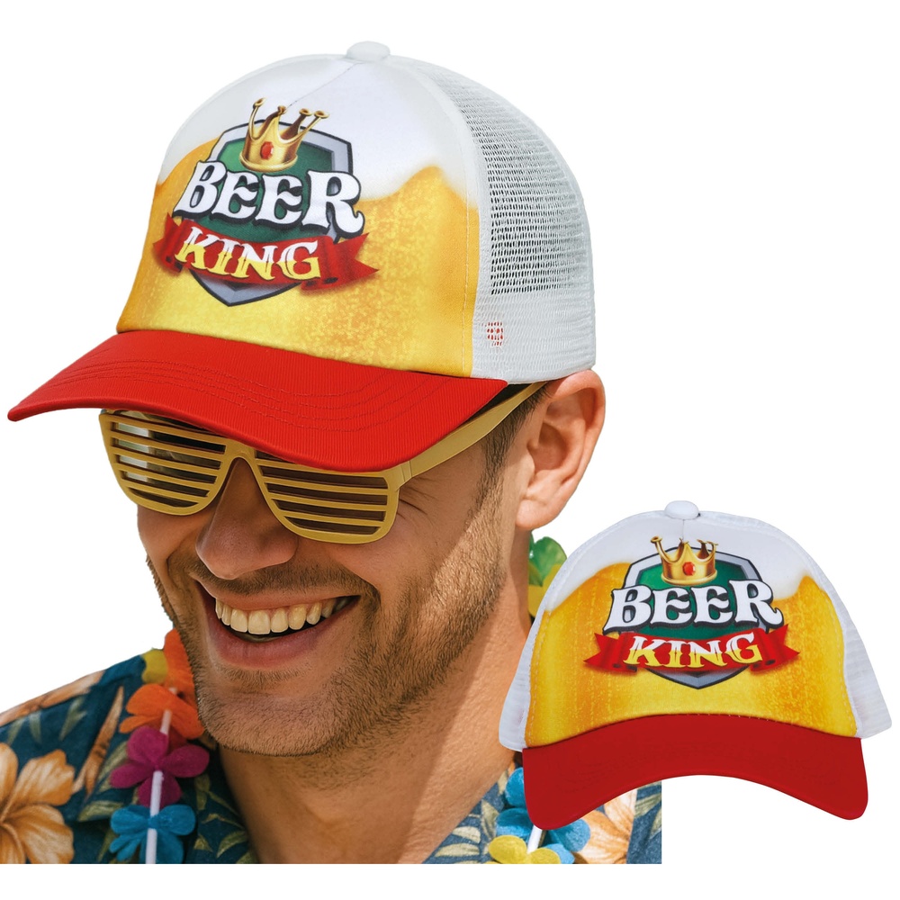 Beer King Kasket | Drinks Hat / Hue / Hjelm - Hovedtilbehør - Temashop