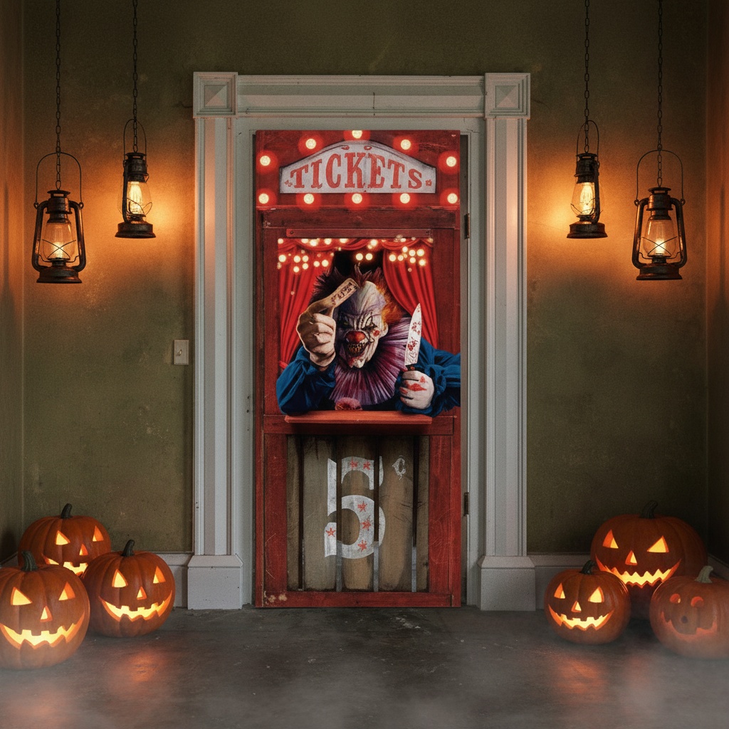 Halloween Cirkus Dørcover