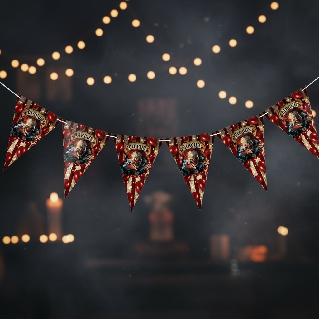 Halloween Cirkus Vimpelguirlande
