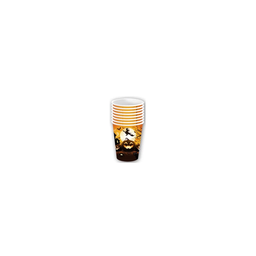 Halloween Græskar Papkrus - 6 stk (240 ml) | Græskar Krus - Temashop