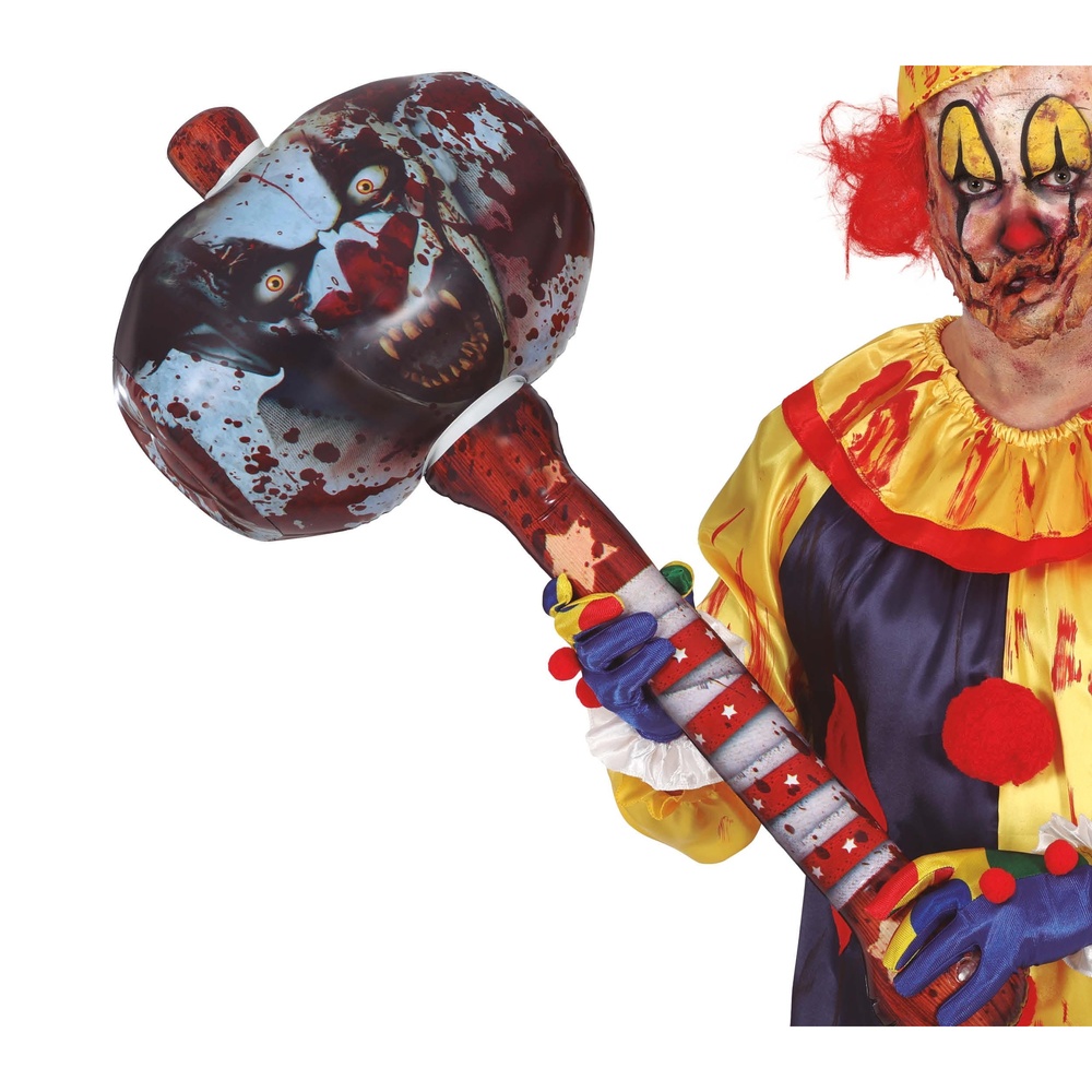 Oppustelig Blodig Klovnehammer (90 cm) | Horror Clown Oppusteligt - Kropstilbehør - Temashop