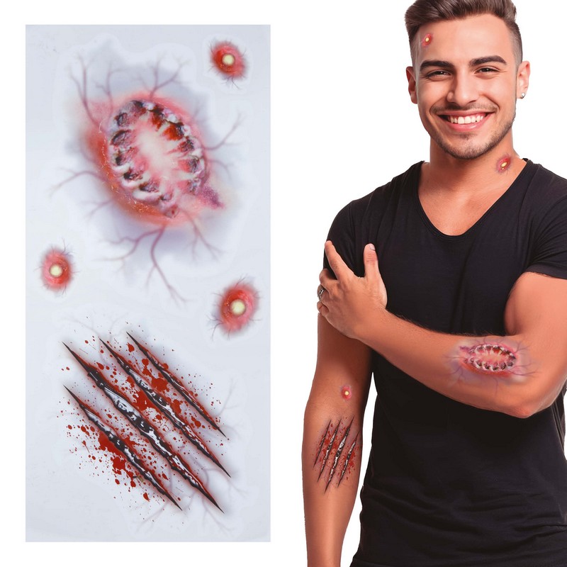 Varulvebid Falske Tatoveringer | Varulf Falske tatoveringer - Festtilbehør - Temashop