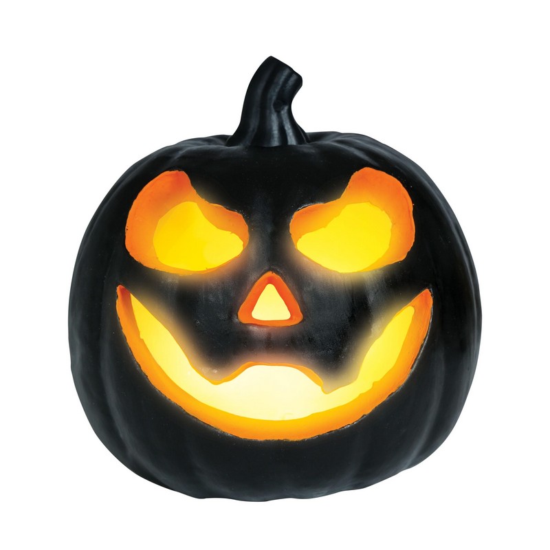 Halloween Græskar Med Lys Sort