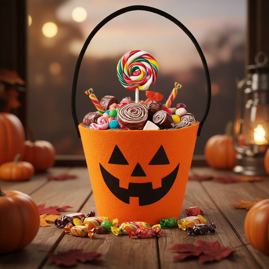 Græskar Filt Slikspand Orange