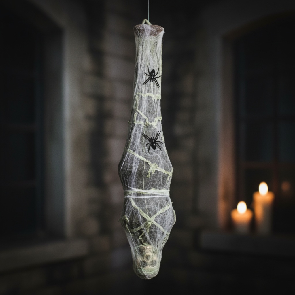Hængende Skelet I Spindelvævskokon