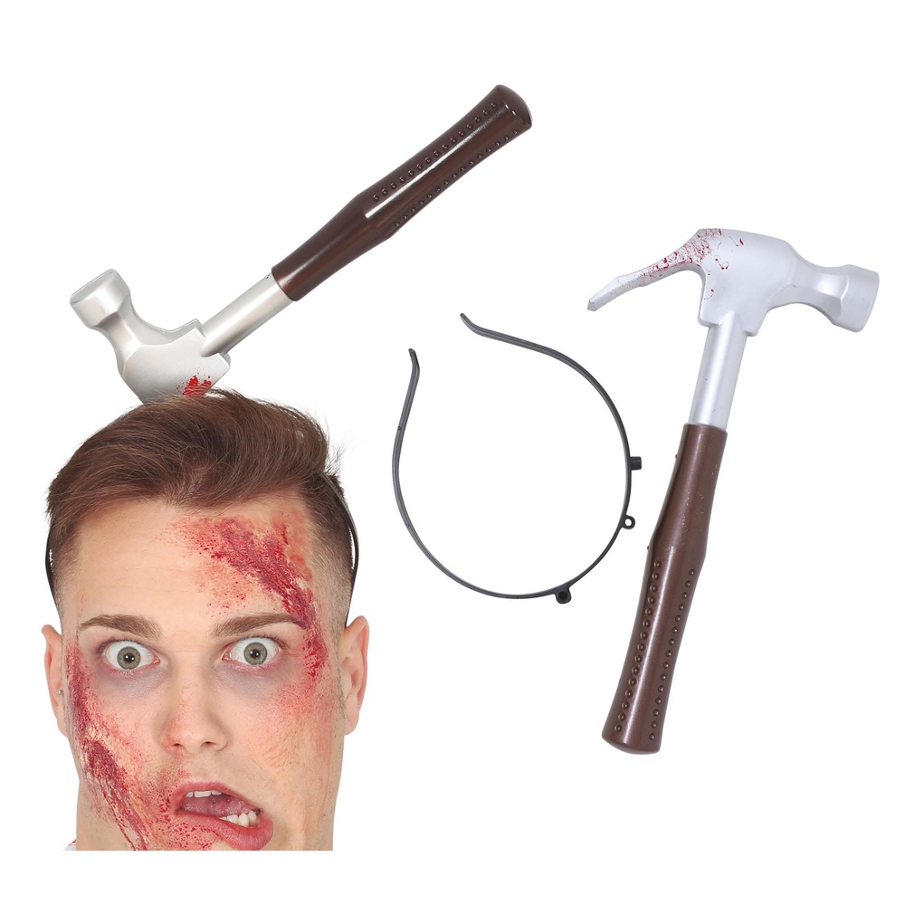 Hammer Gennem Hovedet Hårbøjle (28 cm) | Halloween Hårbøjle / Pandebånd / Hårbånd - Hovedtilbehør - Temashop