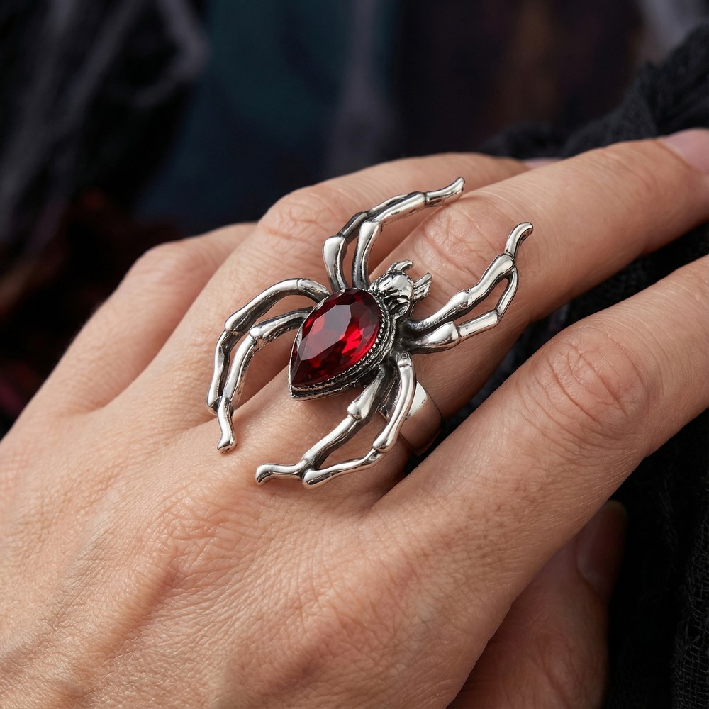 Edderkop Ædelsten Ring | Edderkop Ringe - Smykker - Temashop