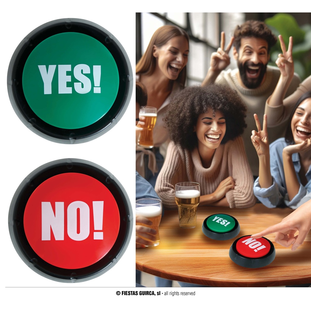 Yes/No Party Buzzer Sæt (9 cm) | Drinks Drukspil - Temashop
