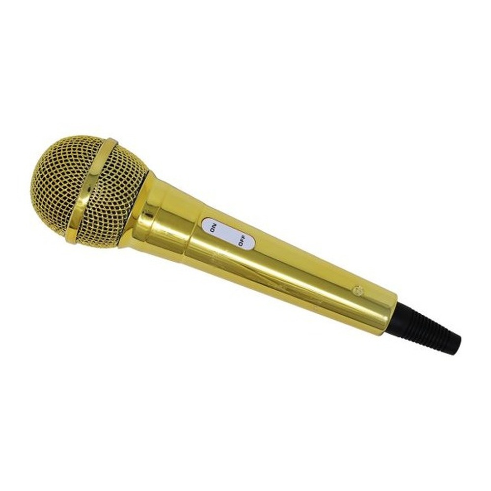 Mikrofon Guld (20 cm) | Musik Mikrofoner - Festtilbehør - Temashop